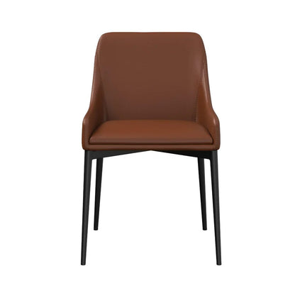 Cafe Chair: Upholstered Parsons Chair in Chocolate (Set of 2)