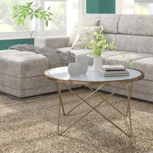 Center Table: 34" Cross Legs Coffee Table