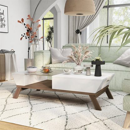 Center Table: 4 Legs Coffee Table with Storage