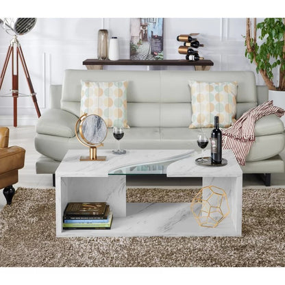 Center Table: Floor Shelf Coffee Table with Storage
