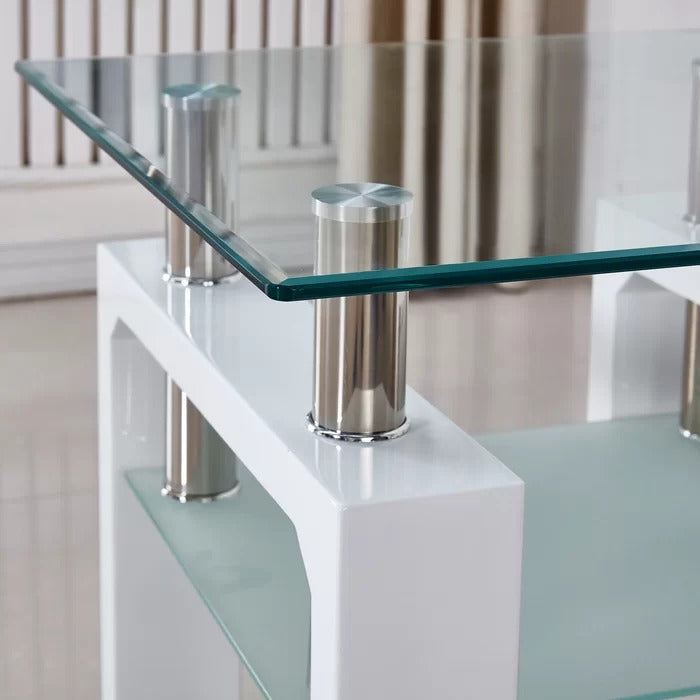 Center Table: Glass Top Coffee Table