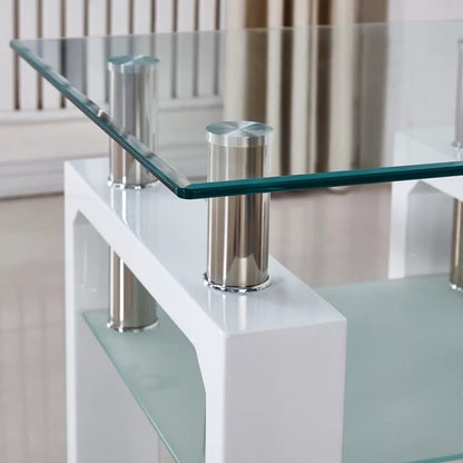 Center Table: Glass Top Coffee Table