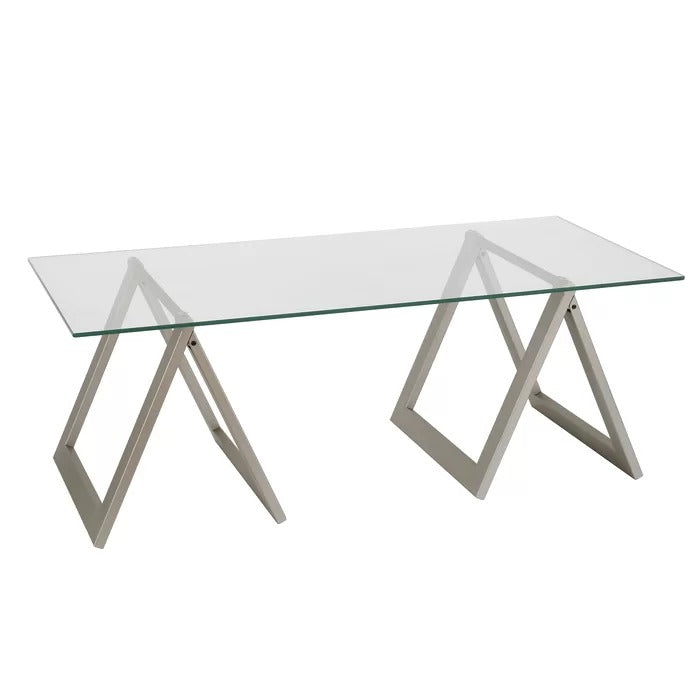 Center Table: Glass Top Coffee Table