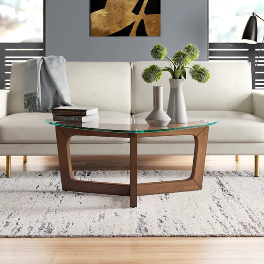 Center Table: Glass Top Coffee Table