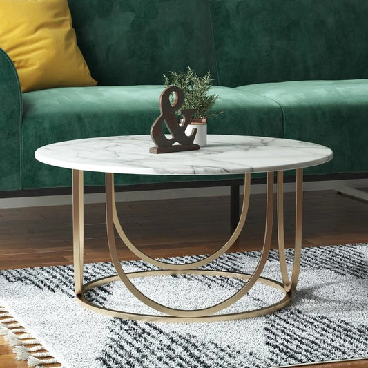 Center Table: Marble Top Frame Coffee Table
