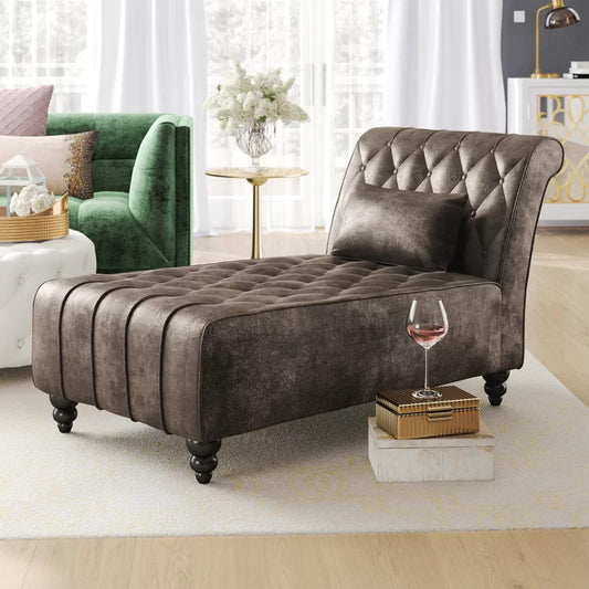 Chaise Lounge: Andrews Tufted Armless Chaise Lounge Chair