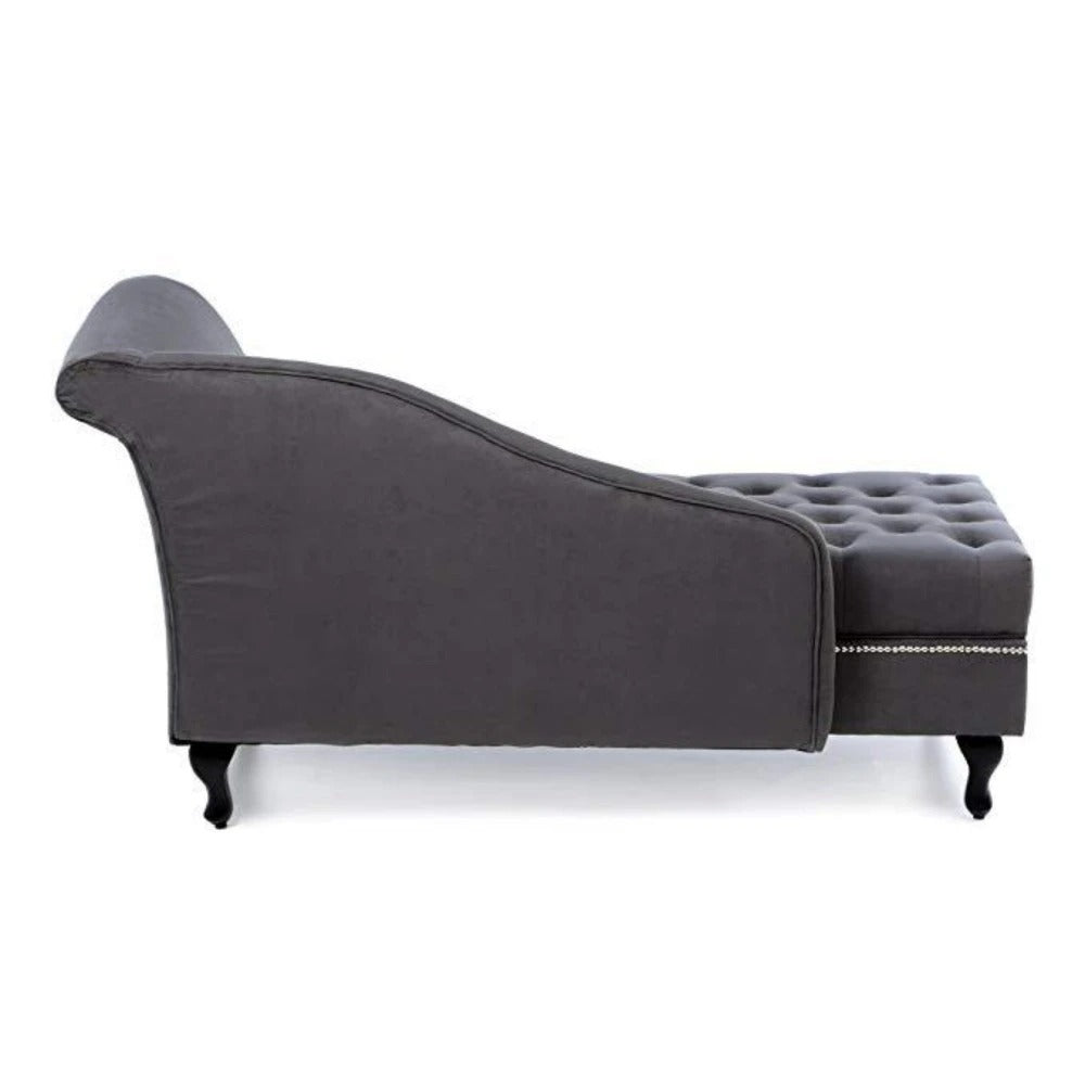 Chaise Lounge: Contemporary Suede Upholstered Seat For Living Room