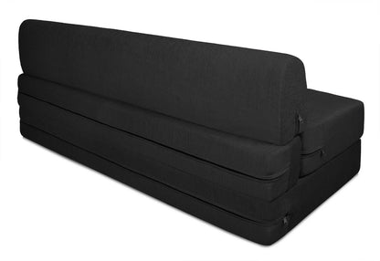Sofa Cum Beds: 3 SEATER SOFA CUM BED-Black with Free micro fiber Designer cushions