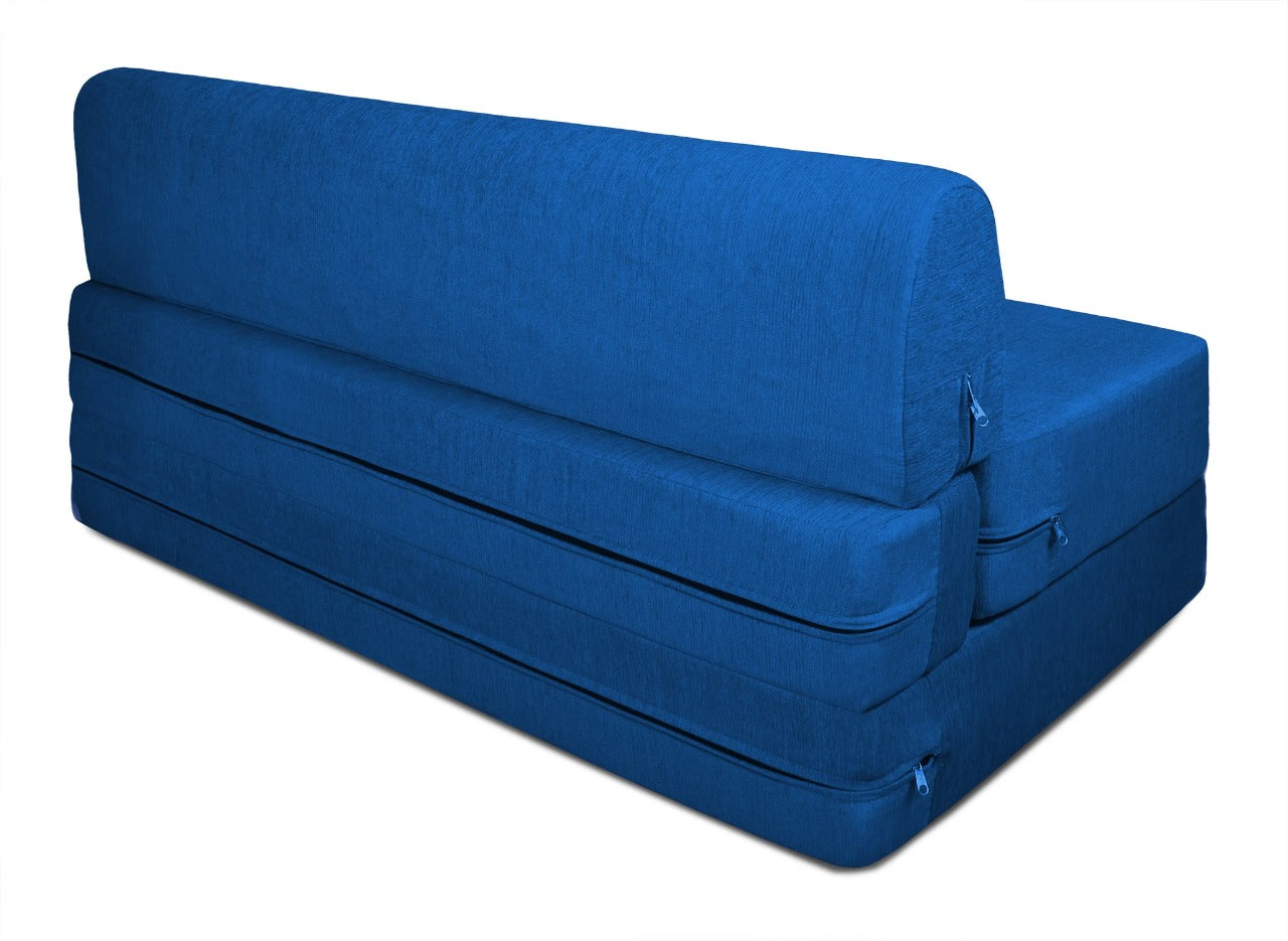 Sofa Cum Beds: 2 Seater Sofa Bed-Royal Blue- 4ft x 6ft with Free micro fiber Designer cushions