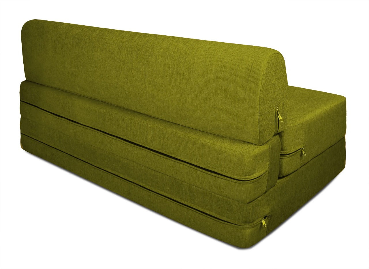 Sofa Cum Beds: 2 Seater Sofa Bed-Green- 4ft x 6ft with Free micro fiber Designer cushions