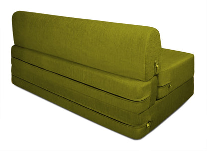 Sofa Cum Beds: 2 Seater Sofa Bed-Green- 4ft x 6ft with Free micro fiber Designer cushions