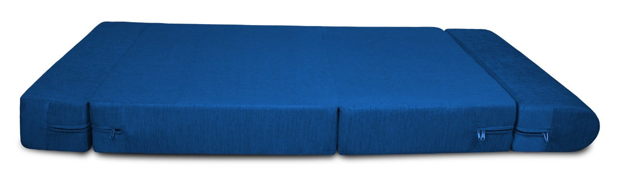 Sofa Cum Beds: 1 Seater Sofa Bed- R.Blue - 2.5ft x 6ft with Free micro fiber Designer cushions