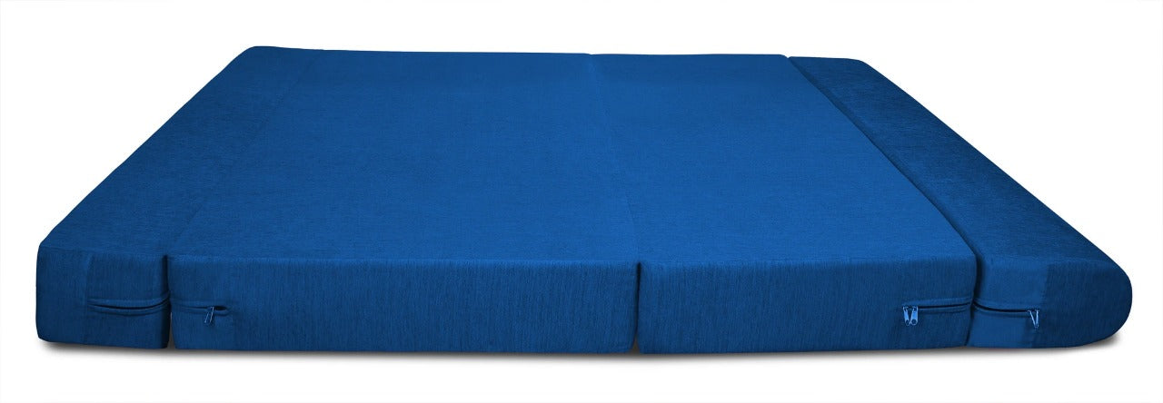 Sofa Cum Beds: 2 Seater Sofa Bed-Royal Blue- 4ft x 6ft with Free micro fiber Designer cushions
