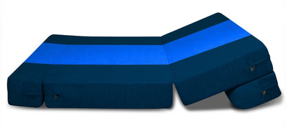 Sofa Cum Beds: 1 Seater Sofa Bed-N.Blue & R.Blue- 3ft x 6ft with Free micro fiber Designer cushions