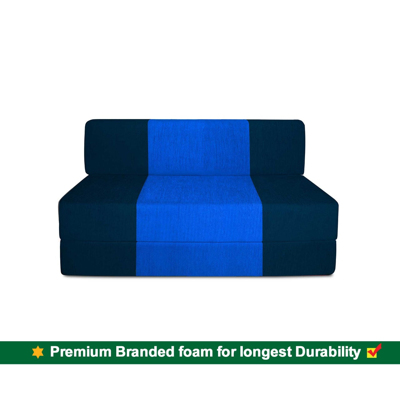 Sofa Cum Beds: 1 Seater Sofa Bed-N.Blue & R.Blue- 3ft x 6ft with Free micro fiber Designer cushions