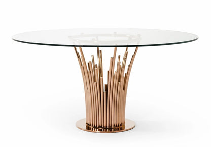 Dining Table: Paul Round Glass Dining Table