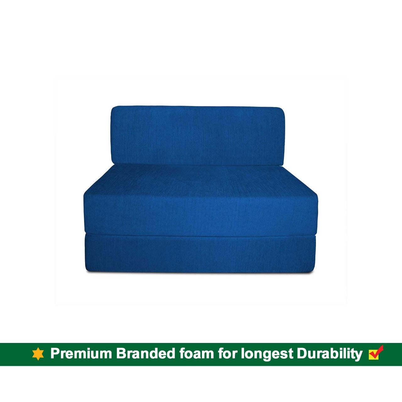 Sofa Cum Beds: 1 Seater Sofa Bed- R.Blue - 2.5ft x 6ft with Free micro fiber Designer cushions
