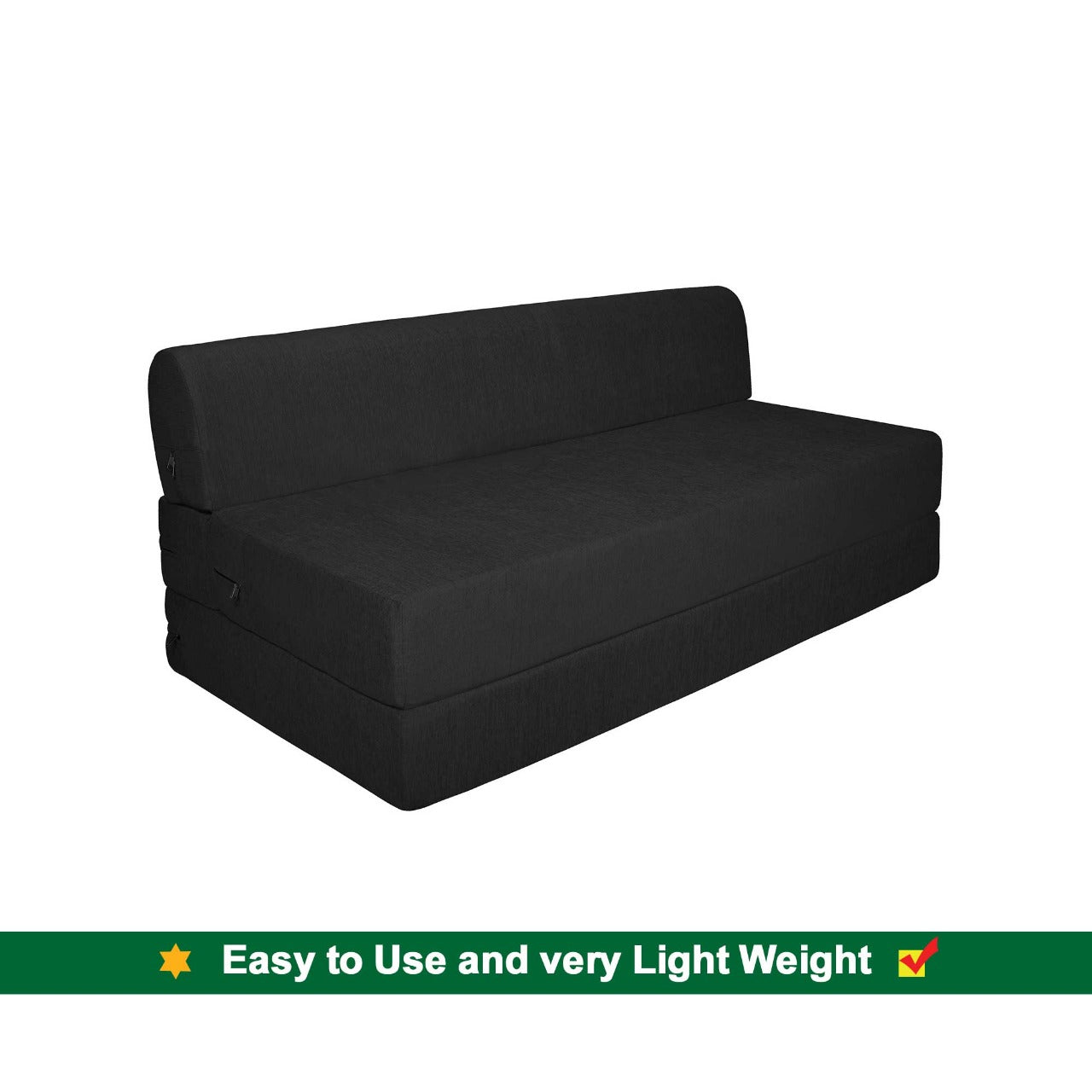 Sofa Cum Beds: 3 SEATER SOFA CUM BED-Black with Free micro fiber Designer cushions