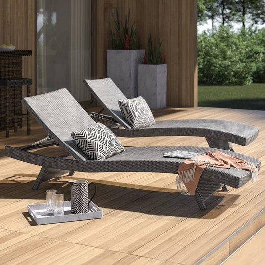 Chaise Lounge: Breton 79.25'' Long Reclining Chaise Lounge Set (Set of 2)
