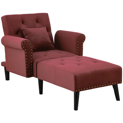 Chaise Lounge: Cannon Tufted Round Arms Reclining Chaise Lounge