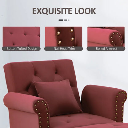 Chaise Lounge: Cannon Tufted Round Arms Reclining Chaise Lounge