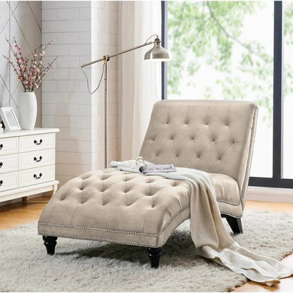 Chaise Lounge: Dannely Tufted Armless Chaise Lounge Chair