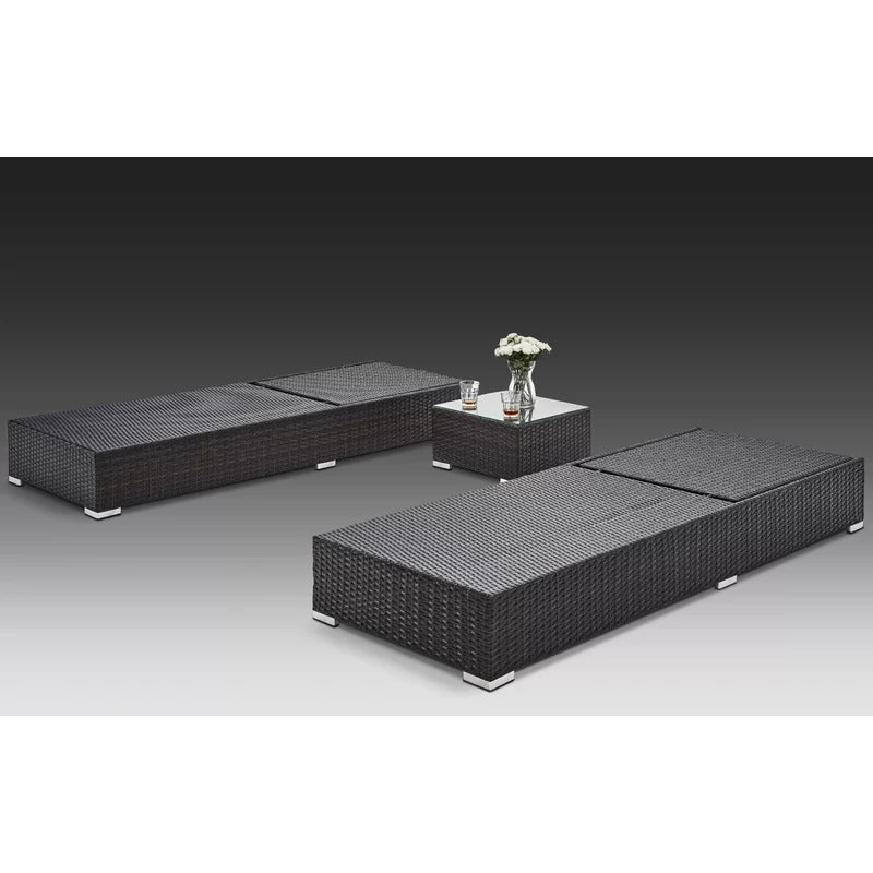Chaise Lounge: Fomitet 74.8'' Long Reclining Single Chaise with Cushions and Table (Set of 2)