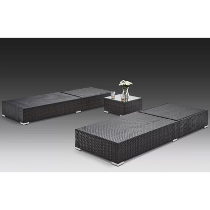 Chaise Lounge: Fomitet 74.8'' Long Reclining Single Chaise with Cushions and Table (Set of 2)