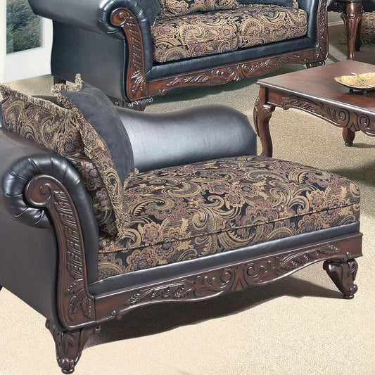 Chaise Lounge: Lemani Floral Left-Arm Chaise Rolled Arms Chaise Lounge