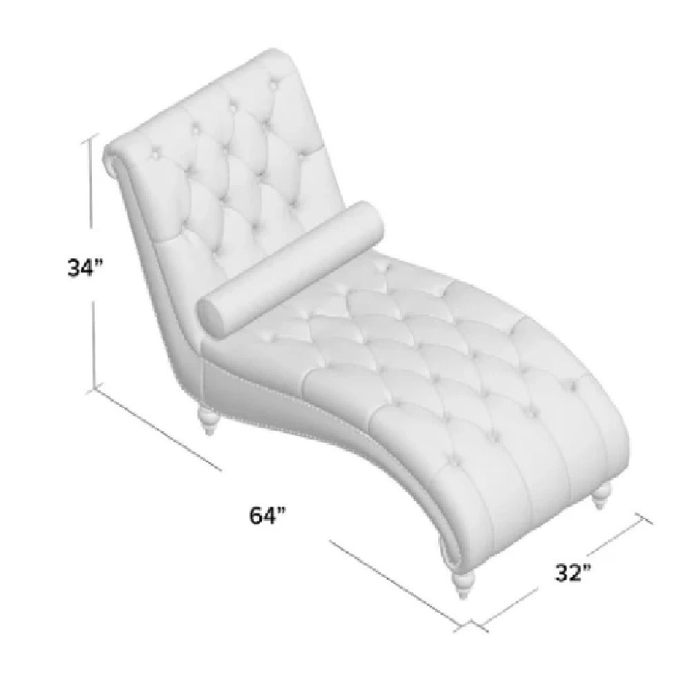 Chaise Lounge: Luxorious Indoor Chaise Lounge Chair with Nailhead Trim and Accent Toss Pillow