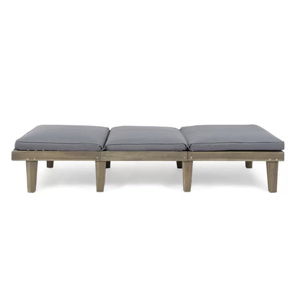 Chaise Lounge: Maeshello 78.74'' Long Reclining Acacia Chaise Lounge Set with Cushions (Set of 2)