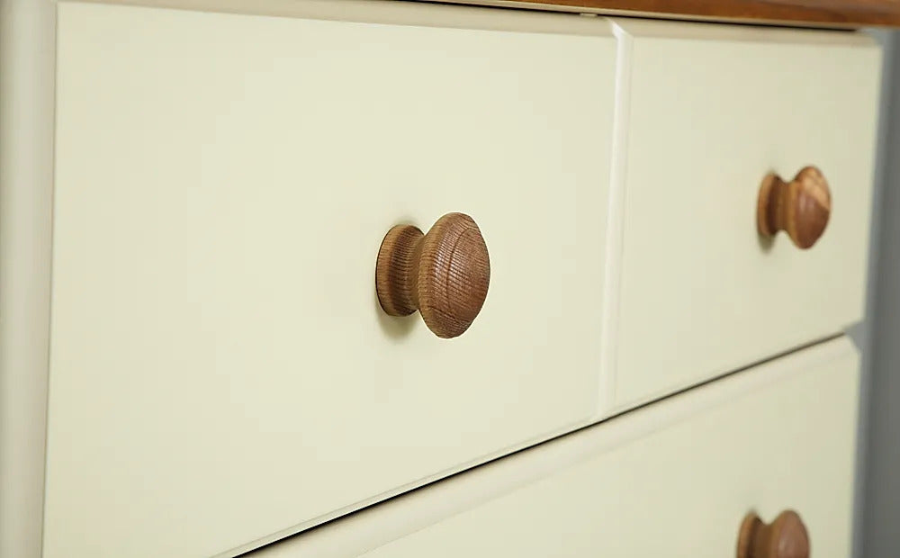 Chest Of Drawers: Cream and Pine 5 Drawer Chest of Drawers
