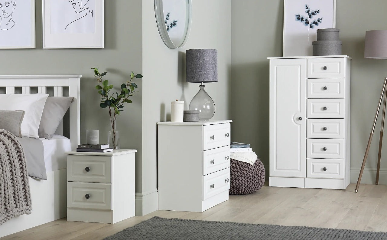 Chest Of Drawers: White 1 Door Wardrobe Chest Of Drawers