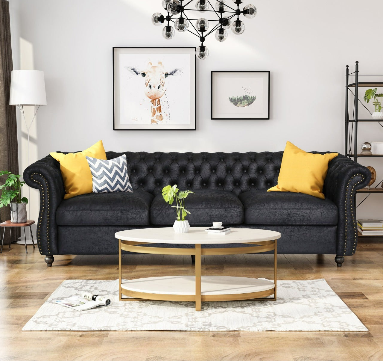 3 Seater Sofa : Chesterfield Modern Sofa Set