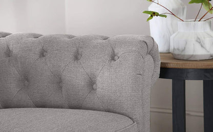 Chesterfield Sofa Set: Light Grey 3 Seater Sofa Set