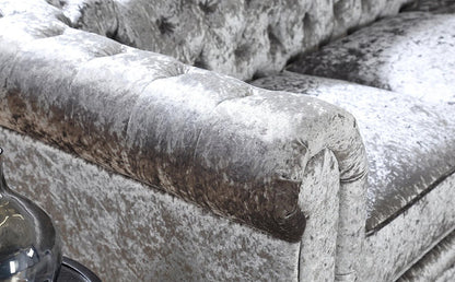 Chesterfield Sofa Set: Chestnut Leatherette 2 Seater Sofa Set