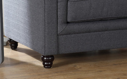 Chesterfield Sofa Set : Slate Grey Fabric 3 Seater Chesterfield Sofa