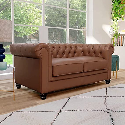 Chesterfield Sofa Set: Solid Wood Fabric 3 Seater Sofa Set