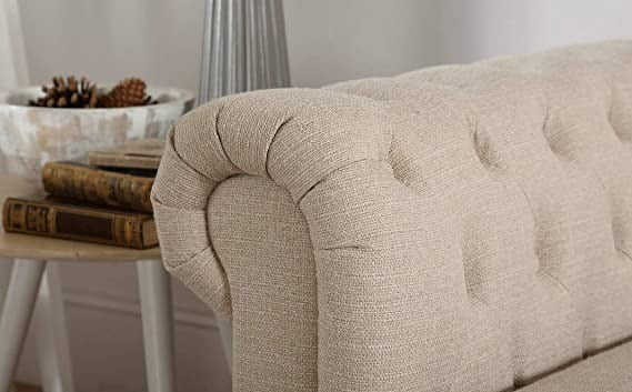 Chesterfield Sofa Set: Solid Wood Fabric 3 Seater Sofa Set