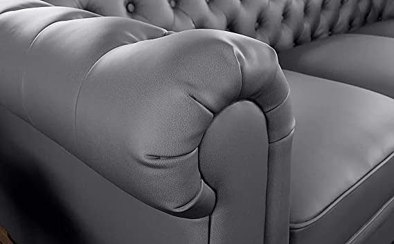Chesterfield Sofa Set: Solid Wood Fabric 3 Seater Sofa Set