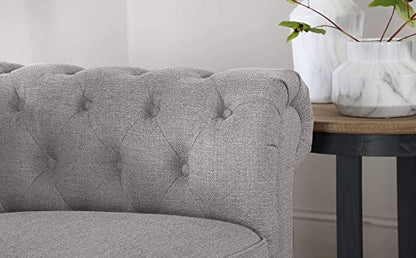 Chesterfield Sofa Set: Solid Wood Fabric 3 Seater Sofa Set