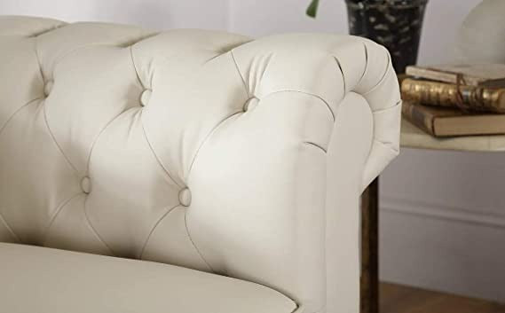Chesterfield Sofa Set: Solid Wood Fabric 3 Seater Sofa Set