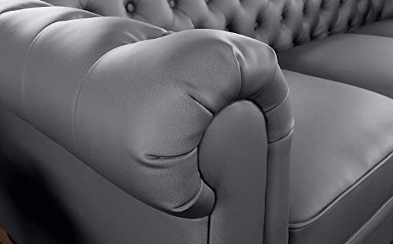 Chesterfield Sofa Set: Solid Wood Fabric 3 Seater Sofa Set