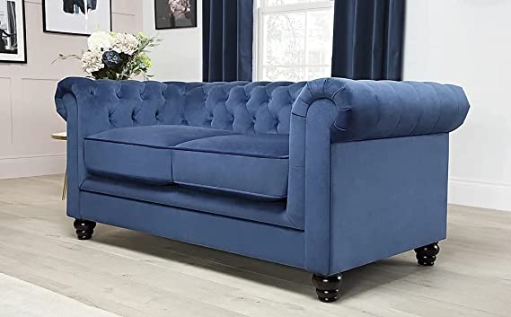 Chesterfield Sofa Set: Solid Wood Fabric 3 Seater Sofa Set