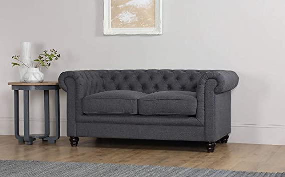 Chesterfield Sofa Set: Solid Wood Fabric 3 Seater Sofa Set