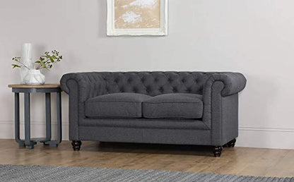Chesterfield Sofa Set: Solid Wood Fabric 3 Seater Sofa Set