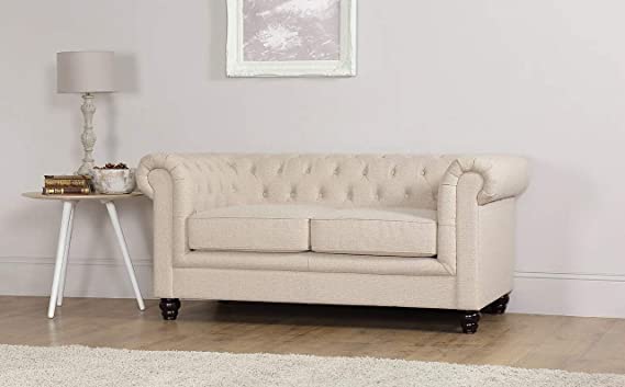 Chesterfield Sofa Set: Solid Wood Fabric 3 Seater Sofa Set
