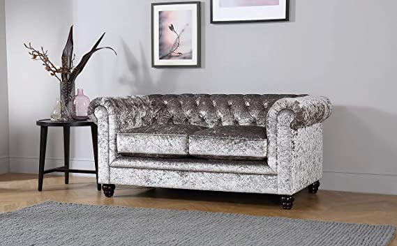 Chesterfield Sofa Set: Solid Wood Fabric 3 Seater Sofa Set