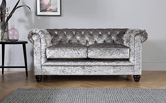 Chesterfield Sofa Set: Solid Wood Fabric 3 Seater Sofa Set