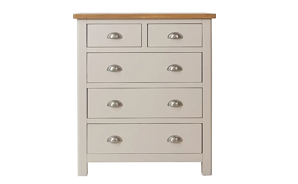 Chest of Drawers Grey and Oak 5 Drawer 